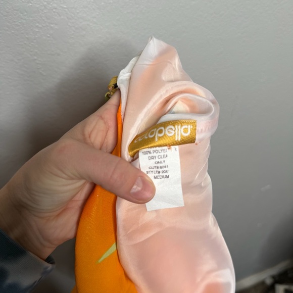 Carabella Y2K 2000s Floral Orange Dress fairy sz M - Picture 2 of 7